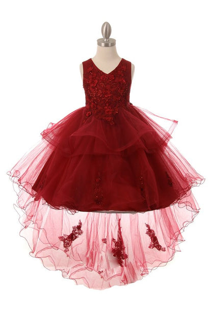 Sequin Pearl Beaded Tulle Girl Party Dress by Cinderella Couture USA AS9056