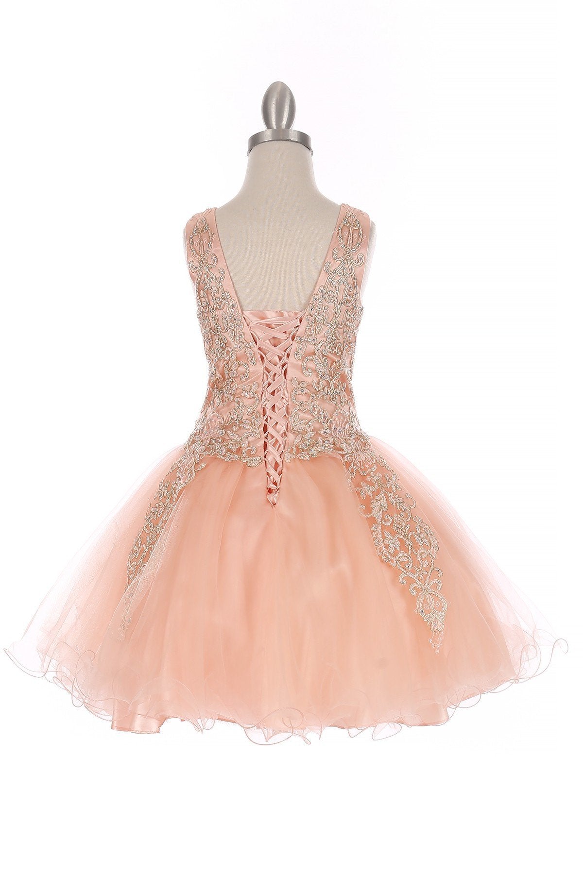 open lace back dress Girls Sequin Tiered Jersey & Tulle Party Dress Mint / 6 main image 0