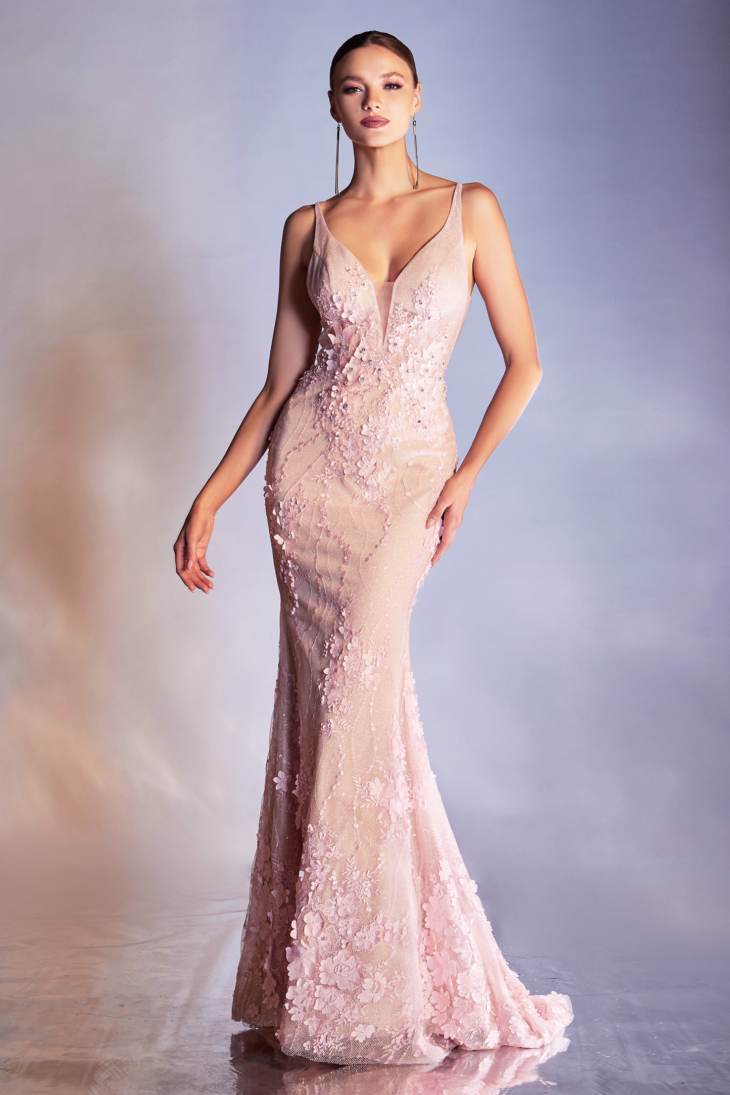 Layered Lace Mermaid Gown by Cinderella Divine CDS403 - Special Occasion