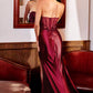 Strapless Satin Corset Fitted Gown by Cinderella Divine CDS406 - Special Occasion