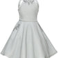 Metallic Rhinestone Halter Party Dress by Cinderella Couture USA 5085