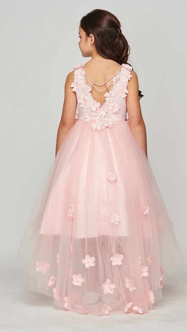Floral Lace Soft Tulle Flower Girl Dress by Cinderella Couture USA AS5077