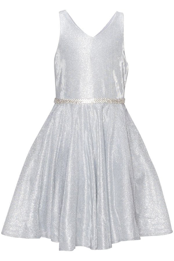 Shiny Metallic Girl Party Dress by Cinderella Couture USA AS8013