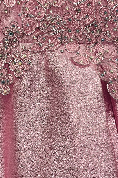Gold Trim Lace Glitter Girl Party Dress by Cinderella Couture USA 5103