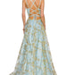 Floral Sequin A-Line Gown by Cinderella Couture USA AS8022J-blue - Special Occasion/Curves