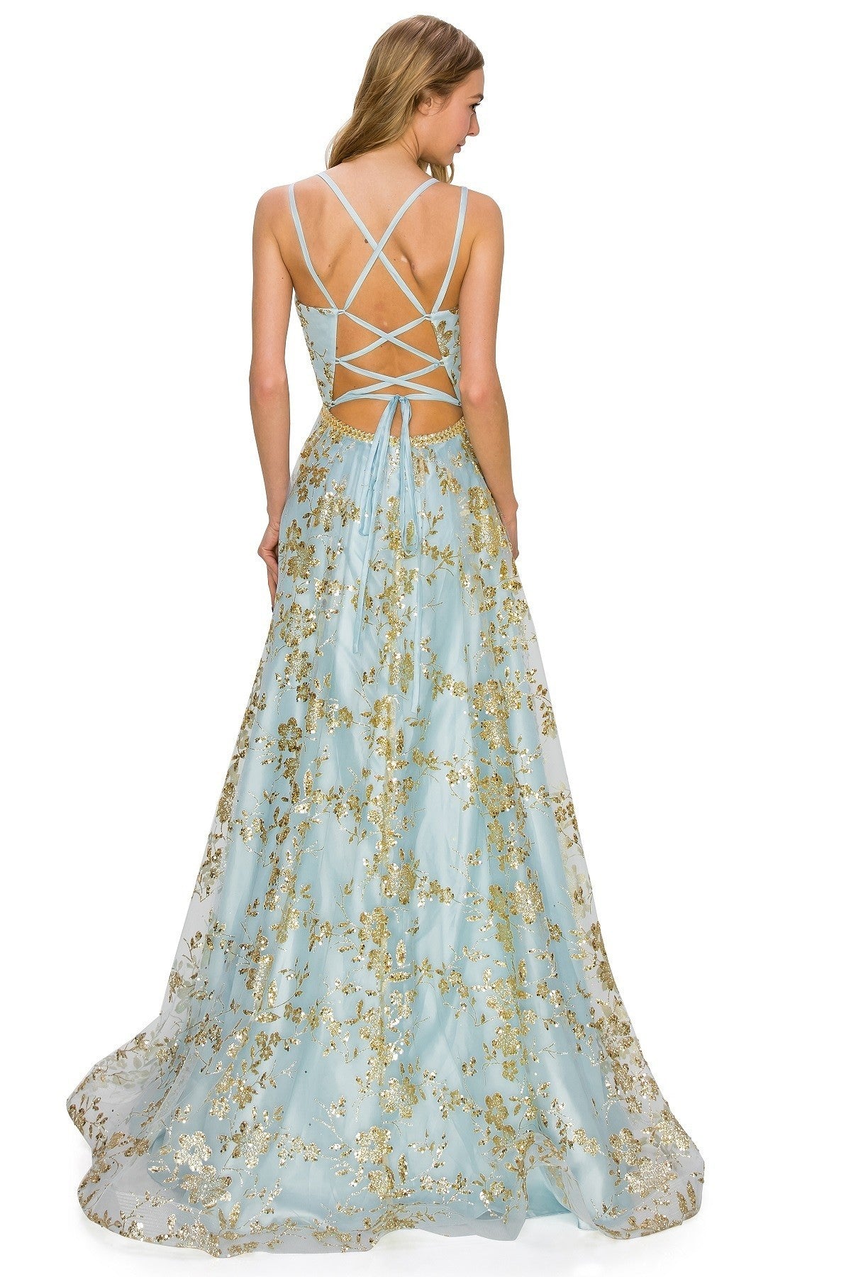 blue floral sequin dress Flower Diamond Sequin Dress main image 0