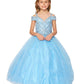 Off the Shoulder Rhinestone Lace Tulle Mini Quince by Cinderella Couture USA AS8028