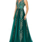 Glitter Floral Lace Tulle A-line Gown by Cinderella Couture USA AS8029J-HG- Special Occasion/Curves