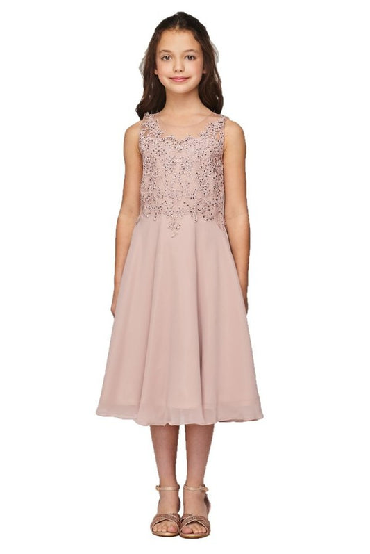 Rhinestones Chiffon Party Dress by Cinderella Couture USA 5089
