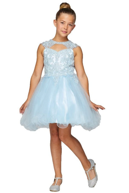 Halter Lace Stone Tulle Party Dress by Cinderella Couture USA 5083