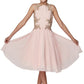 Chiffon Rhinestone Satin Party Dress by Cinderella Couture USA AS5069