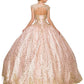 Glitter Satin Tulle Quinceanera Dress by Cinderella Couture USA AS8024J-rosegold