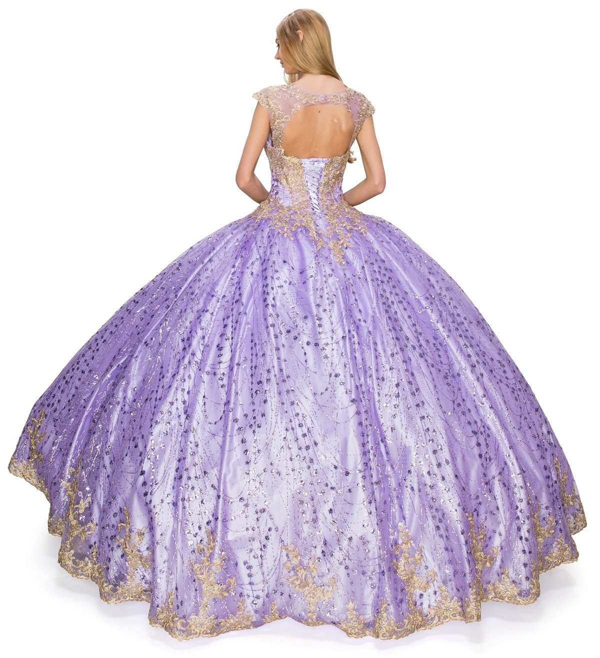 Glitter Satin Tulle Quinceanera Dress Cinderella Couture USA AS8024J-lilac