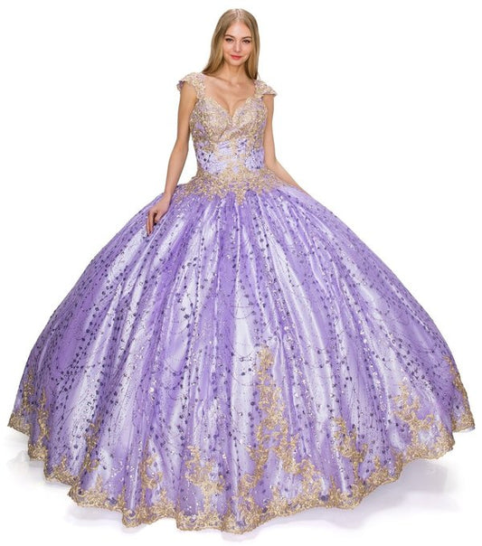 Glitter Satin Tulle Quinceanera Dress Cinderella Couture USA AS8024J-lilac