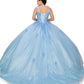 Glitter Tulle Quinceanera Dress by Cinderella Couture USA AS8025J-blue