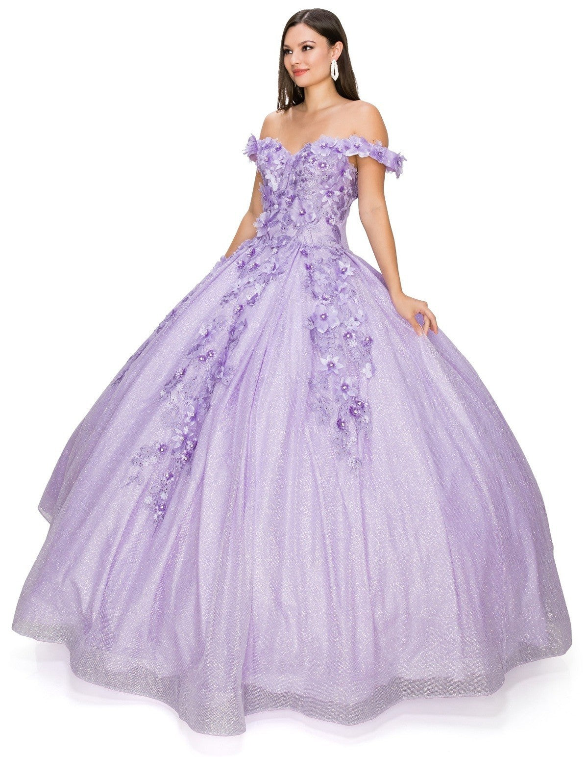 Cinderella Couture USA AS8020J-lilac Sequin Tulle Quinceanera Dress