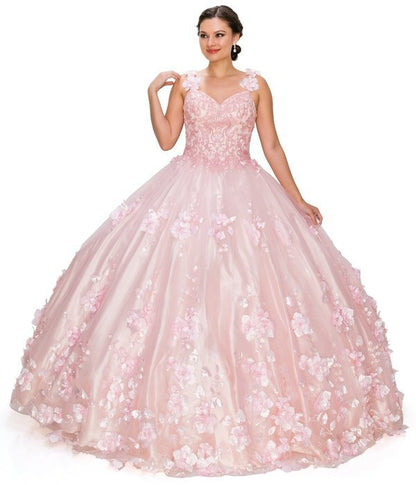 Floral Quinceanera Dress by Cinderella Couture USA AS8030J-blush
