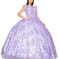 Off the Shoulder Floral Tulle Quinceanera Dress by Cinderella Couture USA AS8021J-LIlac