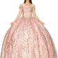 Glitter Tulle Quinceanera Dress by Cinderella Couture USA AS8033J-ROSE