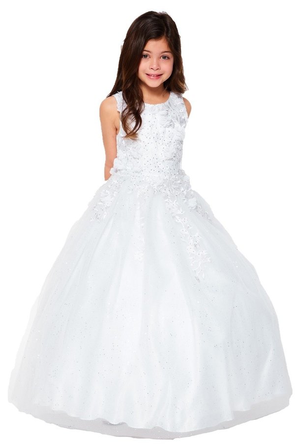 Floral Sequin Tulle Girl Mini Quince by Cinderella Couture USA AS5107