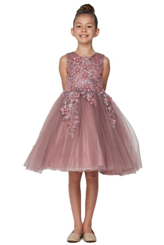 Floral Tulle Girl Party Dress by Cinderella Couture USA 9040