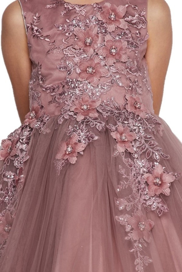 Floral Tulle Girl Party Dress by Cinderella Couture USA 9040