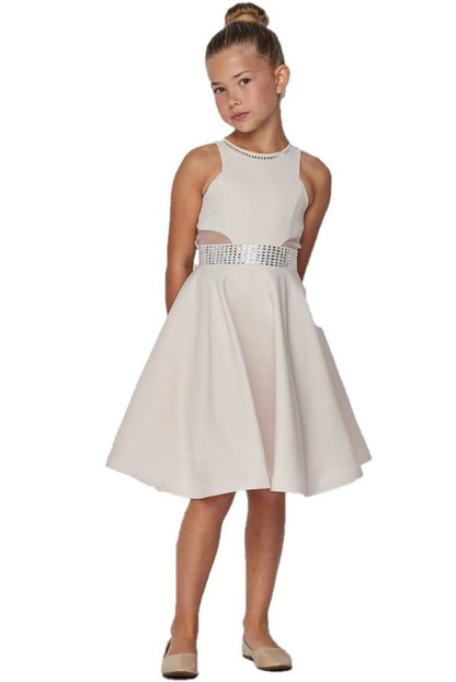 Stretch Fitted Satin Girl Party Dress by Cinderella Couture USA AS5071