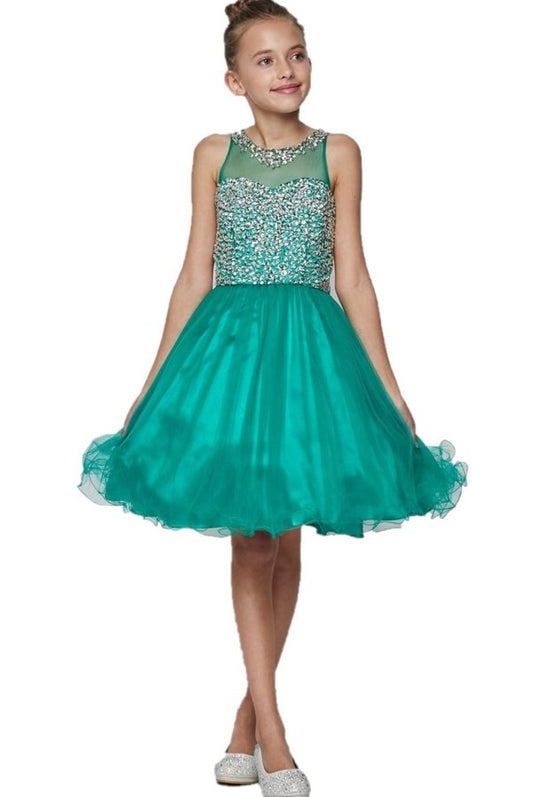 Stone Tulle Girl Party Dress by Cinderella Couture USA 8501
