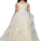 Floral Satin Tulle Flower Girl Dress by Cinderella Couture USA AS5093