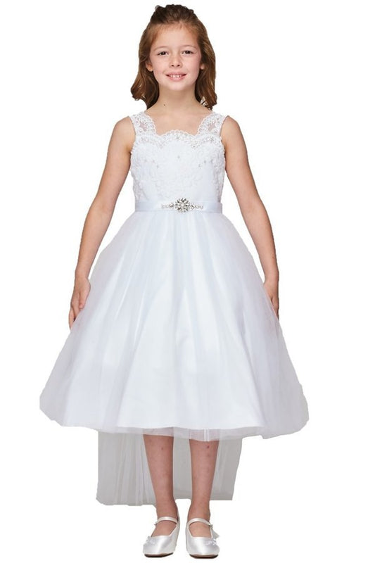 Beaded Lace Soft Tulle Flower Girl Dress by Cinderella Couture USA AS5079N