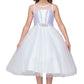 Sequin Soft Tulle Pleated Flower Girl Dress by Cinderella Couture USA AS5076