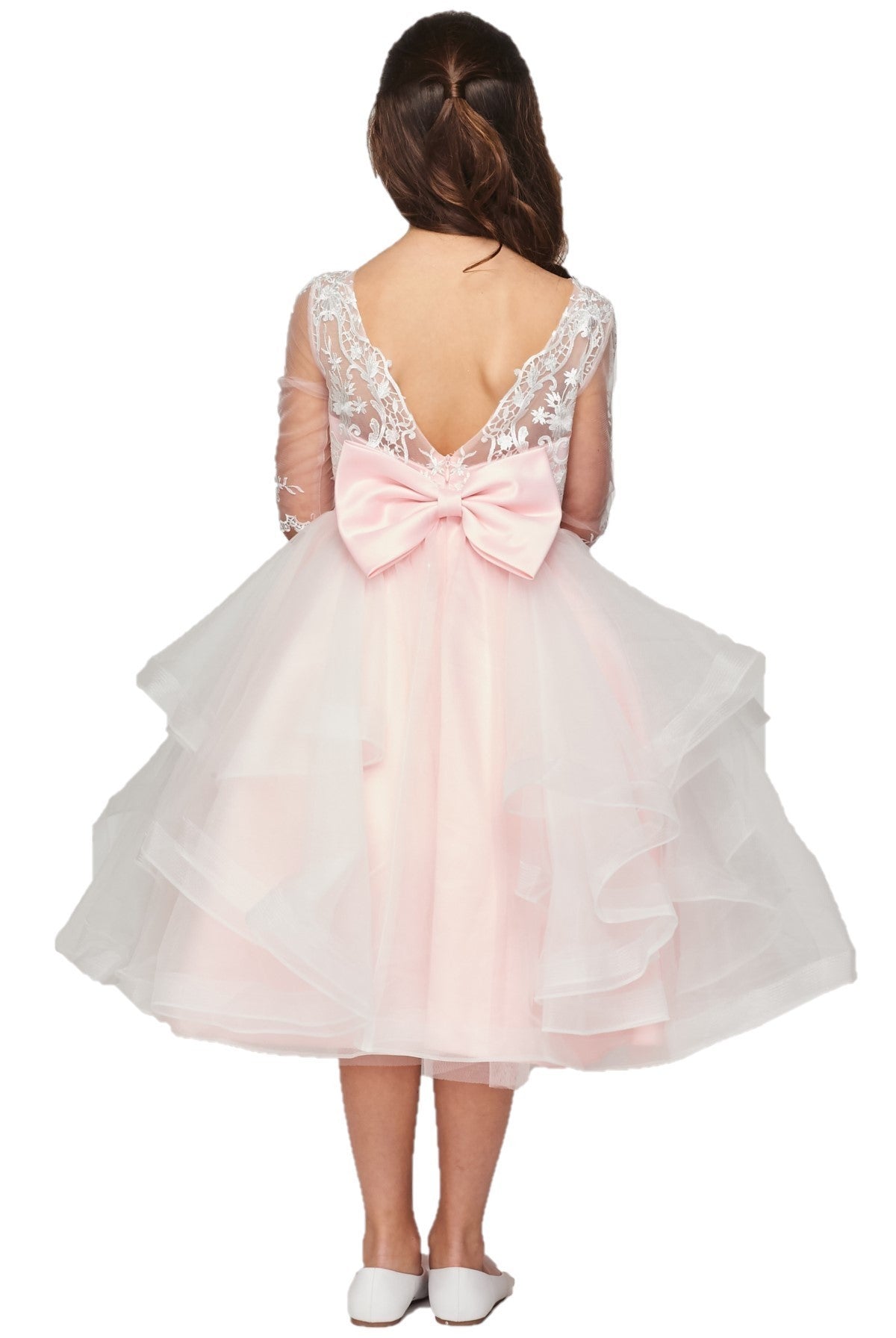 Satin Soft Tulle Flower Girl Dress by Cinderella Couture USA AS5075
