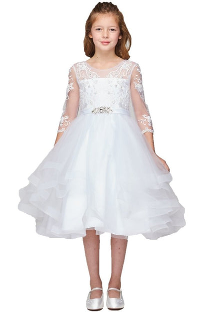 Satin Soft Tulle Flower Girl Dress by Cinderella Couture USA AS5075