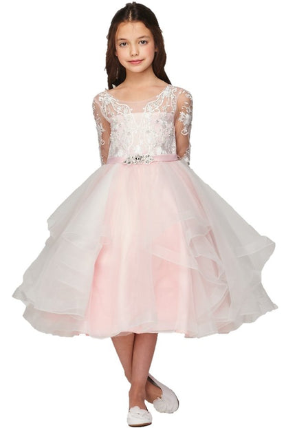 Satin Soft Tulle Flower Girl Dress by Cinderella Couture USA AS5075