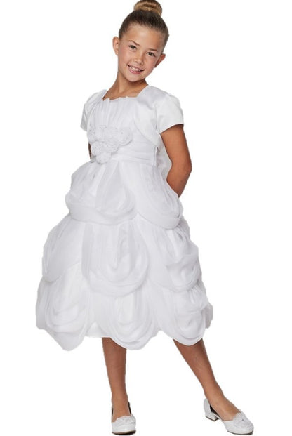 Satin Chiffon Flower Girl Dress by Cinderella Couture USA 62406B