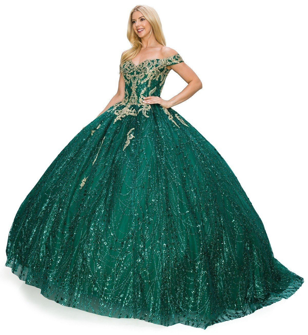Off the Shoulder Floral Tulle Lace Quinceanera Dress by Cinderella Cou –  Ariststyles