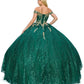 Off the Shoulder Gillter Tulle Quinceanera Dress by Cinderella Couture USA AS8033J-HGR