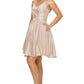 Shinny Metallic Short Party Dress by Cinderella Couture USA AS8014J-ROSEGOLD