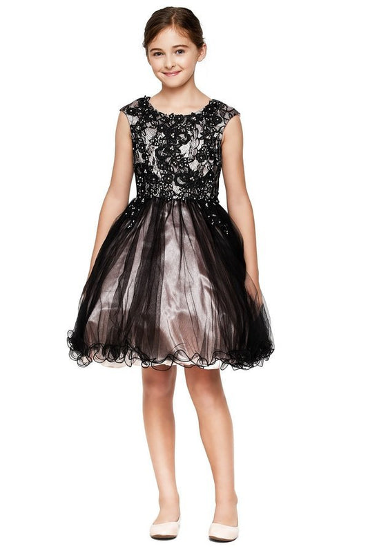 Floral Lace Tulle Girl Party Dress by Cinderella Couture USA AS5045