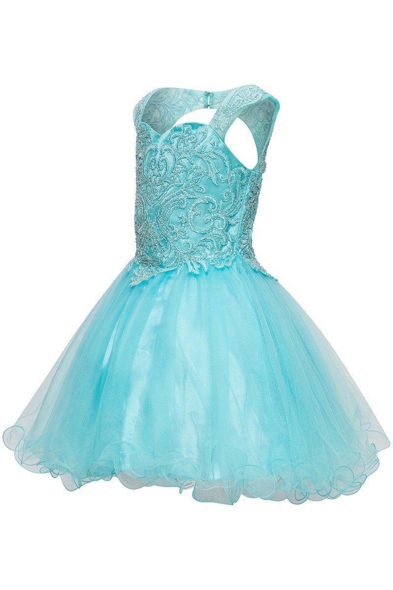 Lace Bead Tulle Satin Party Dress by Cinderella Couture USA AS5080