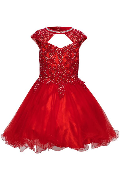 Halter Lace Stone Tulle Party Dress by Cinderella Couture USA 5083