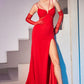 Tulle Cut Out Slit Women Formal Gown By Ladivine CH136 - Special Occasion