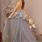 Cappuccino-Gray_1 Straight Across Mermaid Slit Women Formal Dress - GL3158 - Special Occasion-Curves