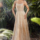 Champagne Beaded Champagne A-line Gown A1112 Penelope Gown - Special Occasion