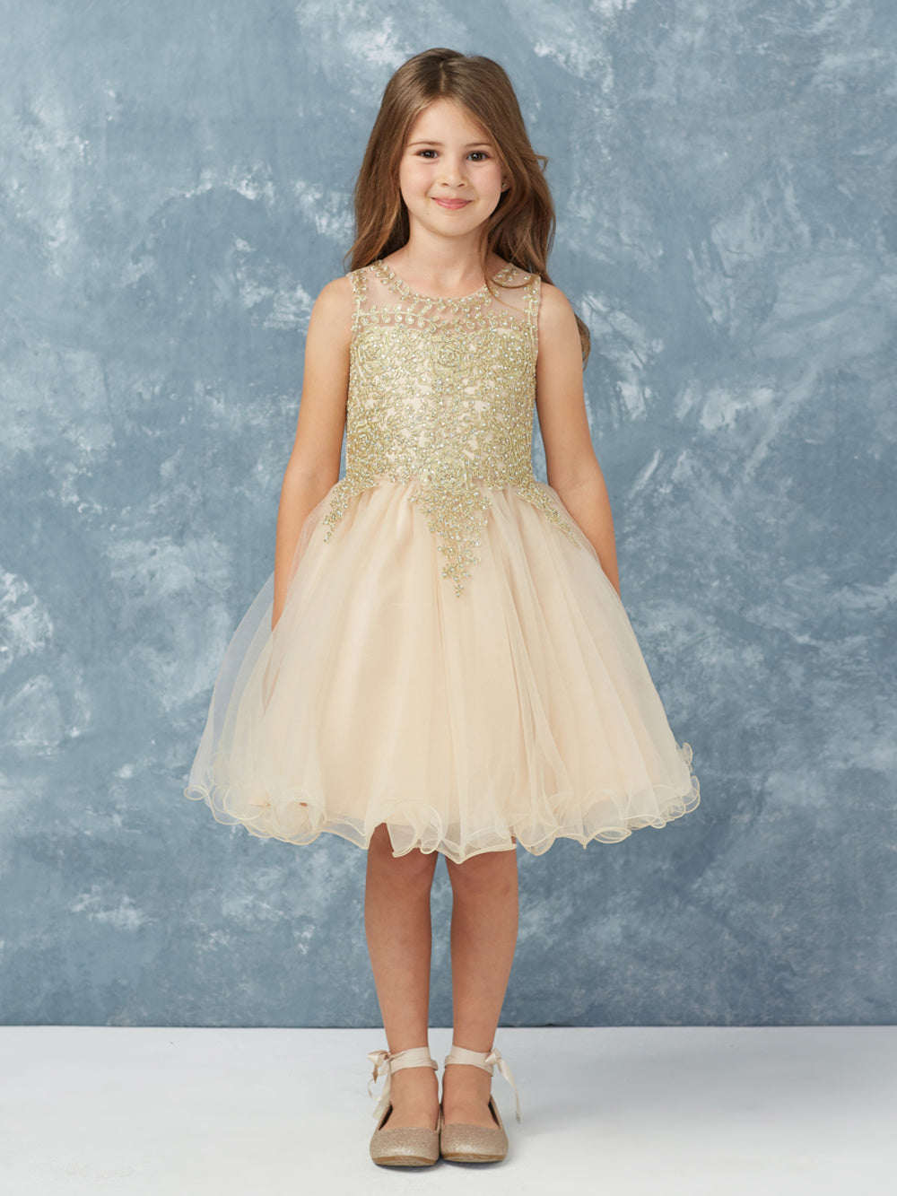 sachin and babi light blue dress Dress For Kids Girls Champagne Sequined Children's Party Wedding Prom
