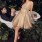 Champagne Glitter Tulle Short Dress CD0212 - Cocktail Dress - Special Occasion