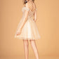 Champagne_1 Off Shoulder Sweetheart Neckline Babydoll Short Dress GS3096 - Women Formal Dress - Special Occasion-Curves