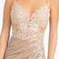 Champagne_2 Embroidered Glitter Mermaid Slit Women Formal Dress - GL3030 - Special Occasion-Curves