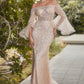 Champagne_2 Glass Flared Sleeve Gown A1175 Penelope Gown - Special Occasion