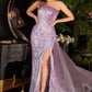 Dusty-lavender One Shoulder with Overskirt Gown J851 - Women Evening Formal Gown - Special Occasion-Curves